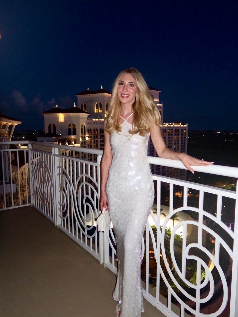 Rat & Boa White Sequin Maxi Dress